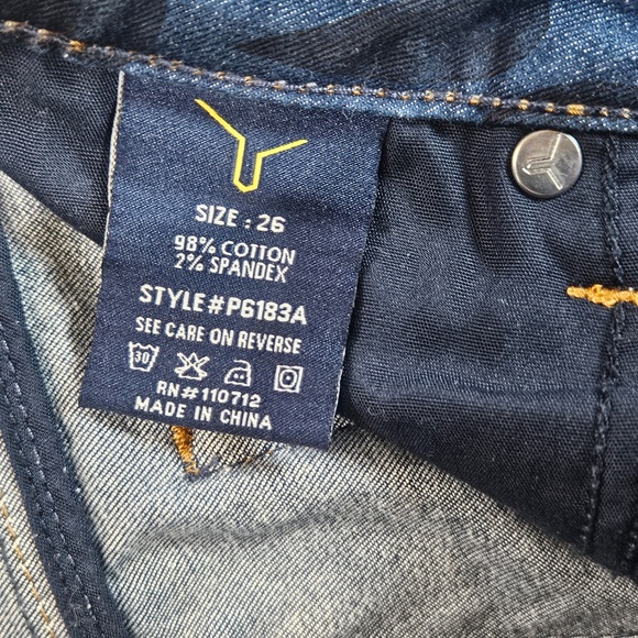 Vigoss Studio Floral Print Jeans Womens 26 Blue Denim Paisley Design Boho Skinny - Picture 11 of 11